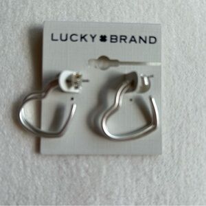 💕New With Tags💕 Lucky Brand Double Heart Hoop Earrings